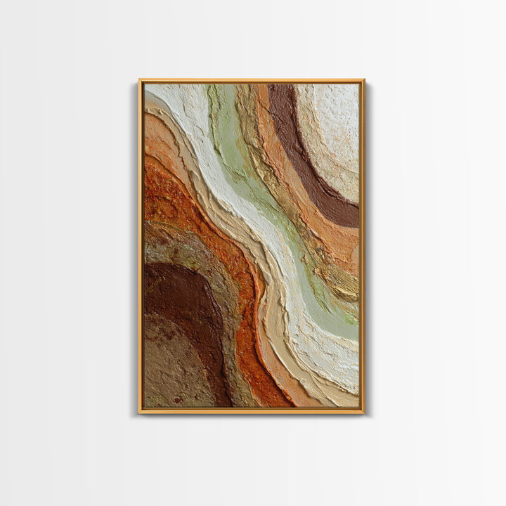Abstract Brown and Cream Coffee Swirl Canvas Print, Coffee Shop Art, Dopamine Decor, Cafe Decor, Cafe, Coffee Wall Art, CSA-2x3-65
