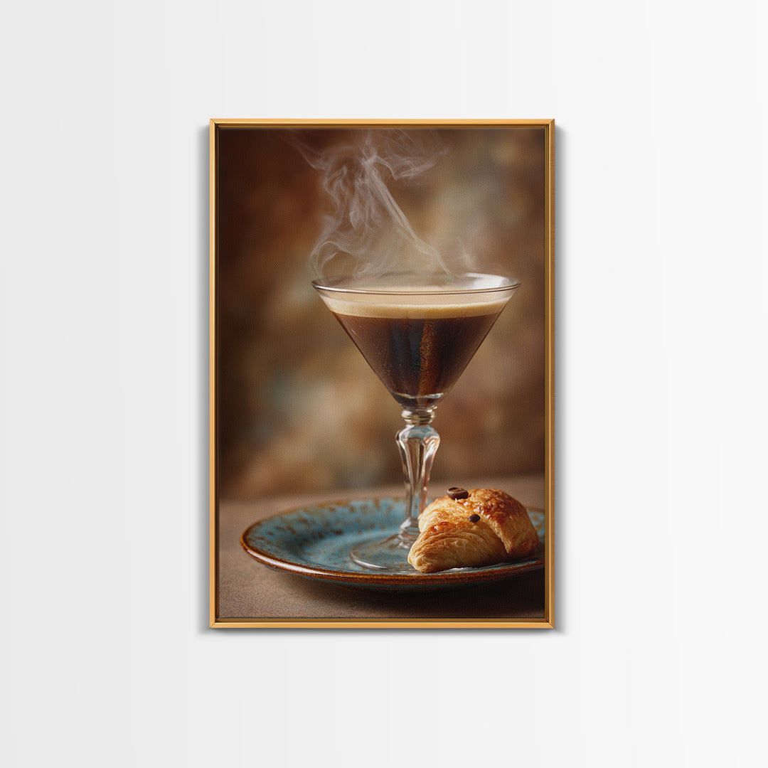 Espresso Martini Coffee Cocktail Still Life Framed Canvas Print, Coffee Shop Art, Canvas Print, Cafe Decor, Fine Art, Cafe, CSA-2x3-97