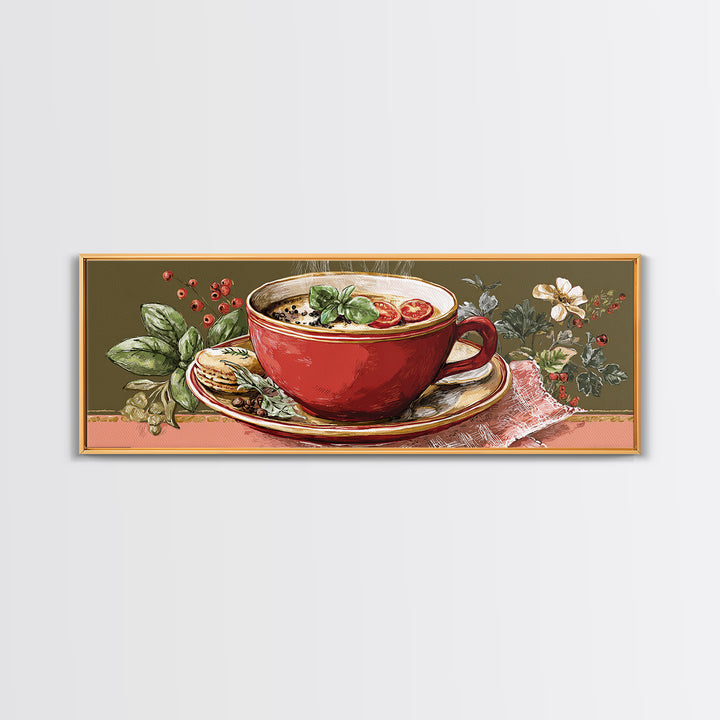 Retro Cafe Poster Coffee Cup Graphic Canvas Print, Coffee Shop Art, Farmhouse Decor, Cafe Decor, Fine Art, Cafe, Moody Wall Art, CSA-3x1-71