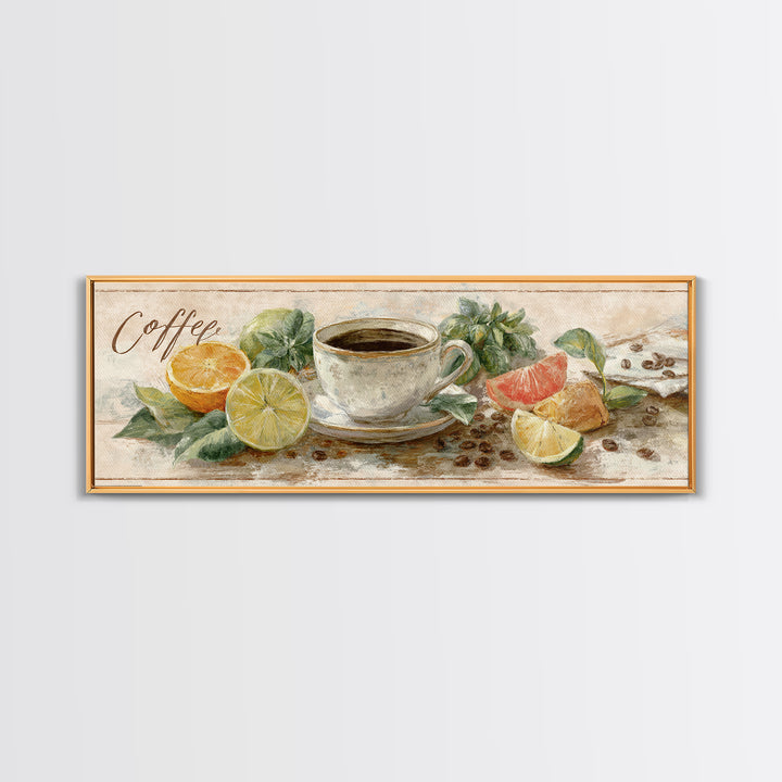 Retro Cafe Poster Coffee Cup Graphic Canvas Print, Coffee Shop Art, Digital Wall Art, Cafe Decor, Cafe, Bedroom Wall Art, CSA-3x1-95