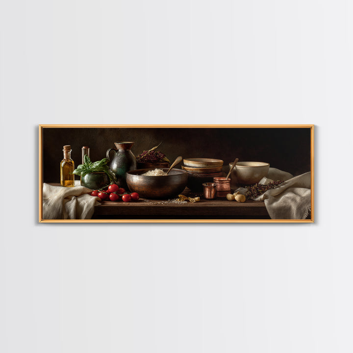 Moody Dark Roast Still Life Canvas Print, Coffee Shop Art, Textured Painting, Cafe Decor, Fine Art, Cafe, Kitchen Decor, CSA-3x1-96