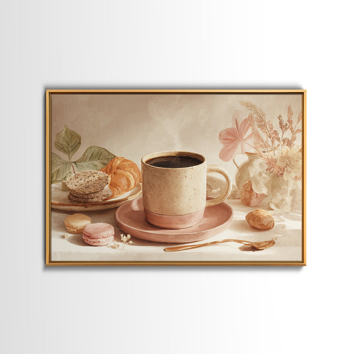 Retro Cafe Poster Coffee Cup Graphic Canvas Print, Coffee Shop Art, Modern Decor, Cafe Decor, Fine Art, Cafe, Wall Decor, CSA-3x2-11