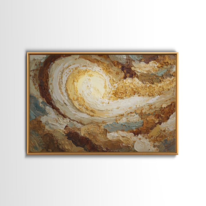 Abstract Brown and Cream Coffee Swirl Framed Canvas Print, Coffee Shop Art, Gothic Wall Art, Cafe Decor, Abstract Art, Cafe, CSA-3x2-13