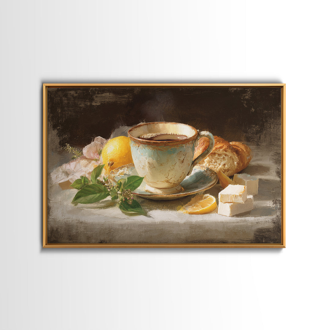 Retro Cafe Poster Coffee Cup Graphic Framed Canvas Print, Coffee Shop Art, Room Decor, Cafe Decor, Cafe, Canvas Wall Art, CSA-3x2-35