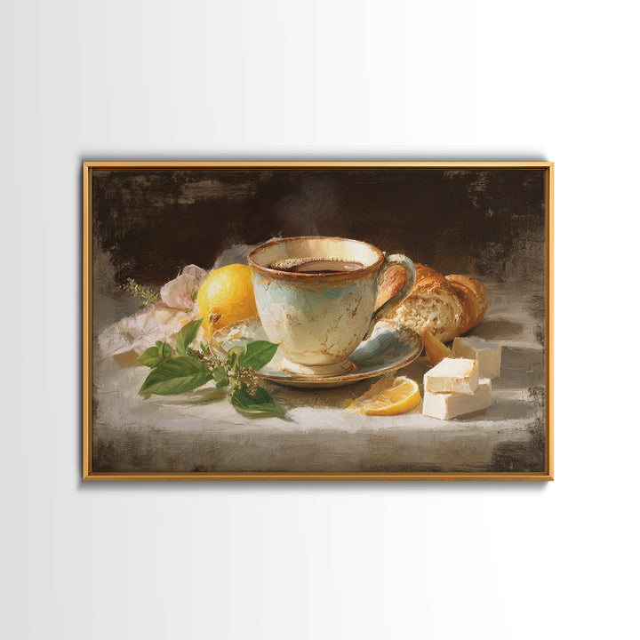Retro Cafe Poster Coffee Cup Graphic Framed Canvas Print, Coffee Shop Art, Room Decor, Cafe Decor, Cafe, Canvas Wall Art, CSA-3x2-35