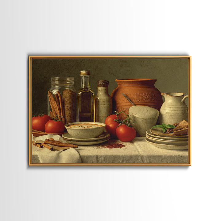 Cinnamon Sticks and Cappuccino Foam Still Life Canvas Print, Coffee Shop Art, Minimalist Wall Art, Cafe Decor, Abstract Art, CSA-3x2-52