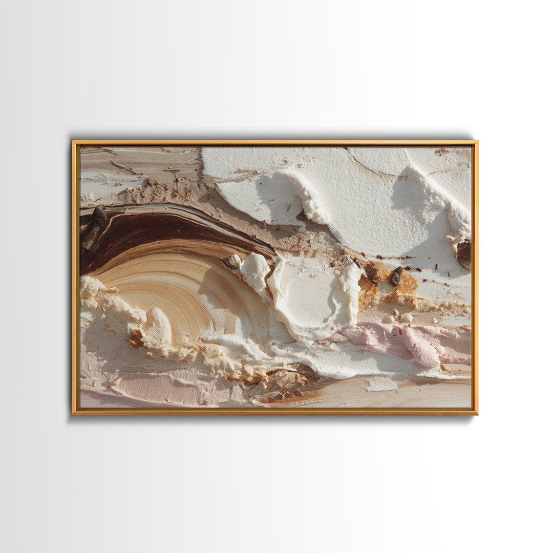 Abstract Brown and Cream Coffee Swirl Canvas Print, Coffee Shop Art, Whimsical Art, Cafe Decor, Abstract Art, Cafe, CSA-3x2-61