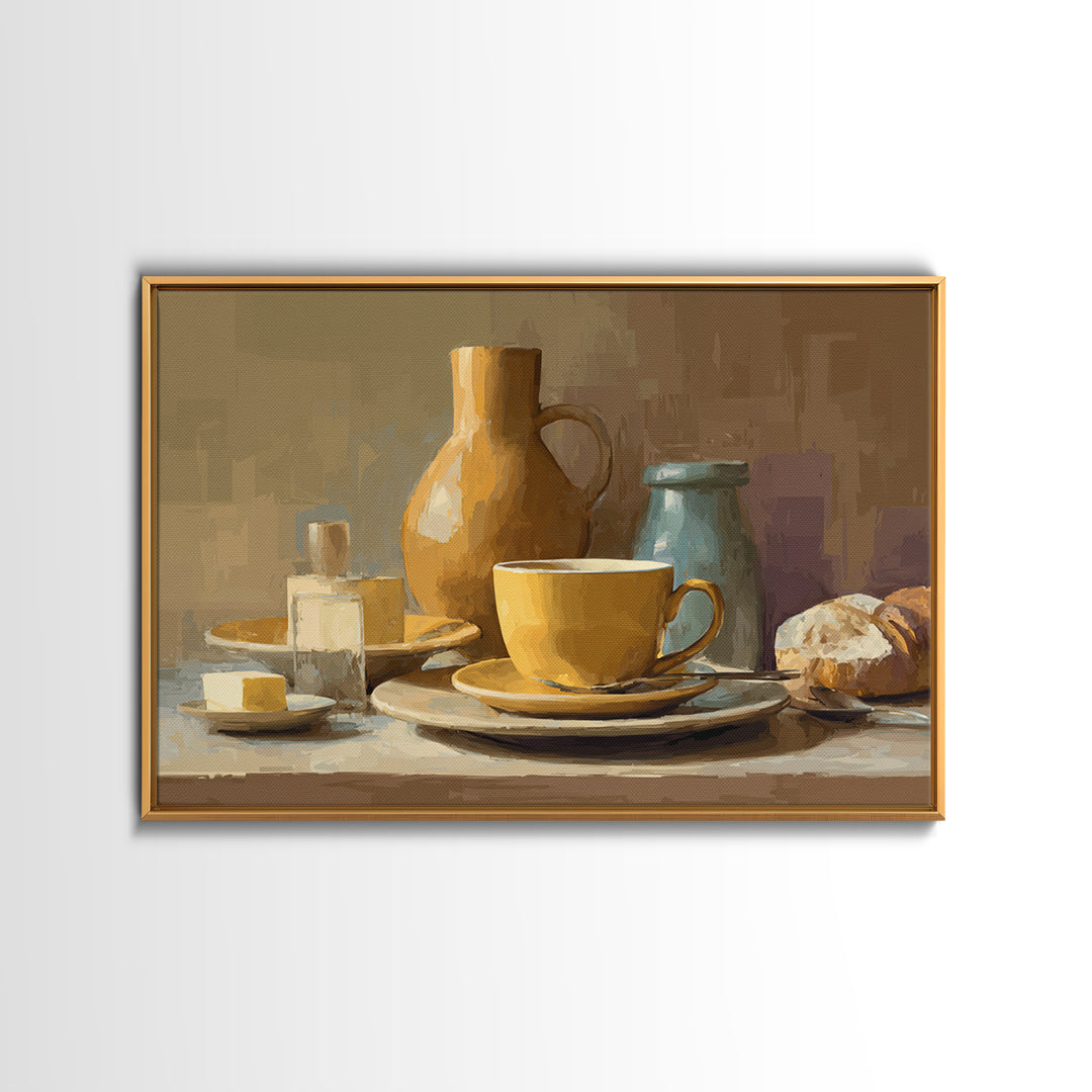 Minimal Line Art of a Cup and Canvas Print, Coffee Shop Art, Minimalist Wall Art, Cafe Decor, Fine Art, Cafe, Room Decor, CSA-3x2-94