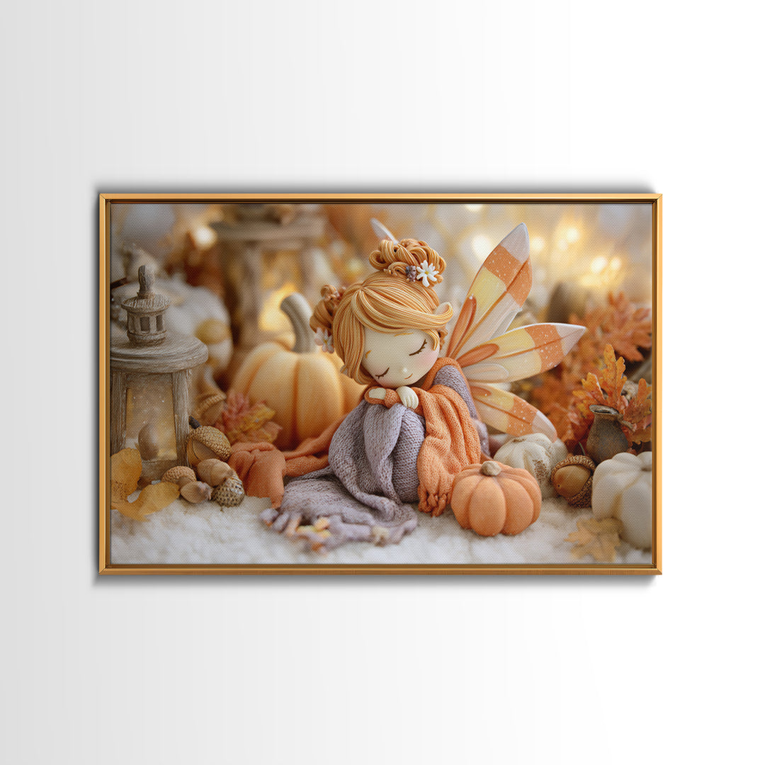 The Candy Corn Fairy, Cute Halloween Wall Art, Landscape Wall Art, Canvas Print, Halloween Kids Decor, Whimsical Wall Art, Horror Wall Art