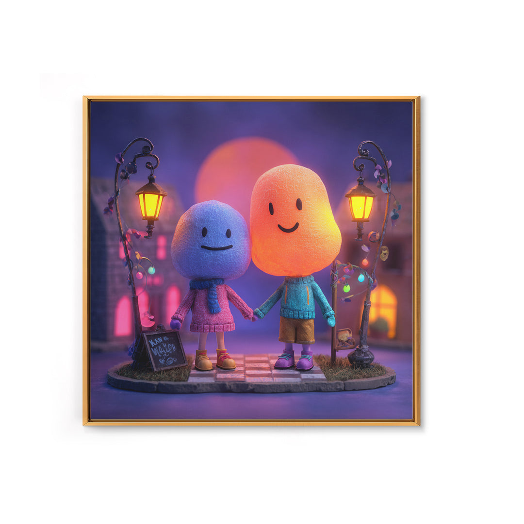 The Ghost Balloon Friend, 80s Halloween Wall Art, Square Wall Art, Canvas Print, Retro Halloween Decor, Neon Wall Art, Statement Wall Art