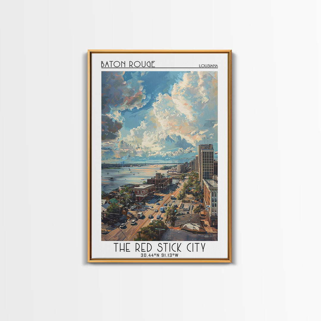 Baton Rouge Travel Poster, Canvas Print, City Travel Poster, Vintage City Poster, Wall Art, Vintage Posters, Art Print, Poster Print