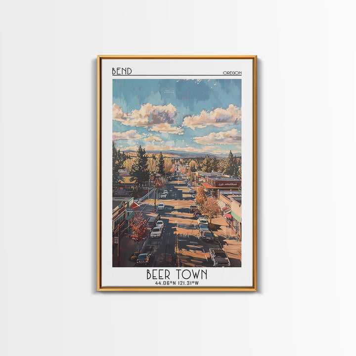 Bend Travel Poster, Canvas Print, Retro Wall Art, Travel Print, Fine Art Print, Vintage Travel, Travel Art Print, Vintage Travel Art