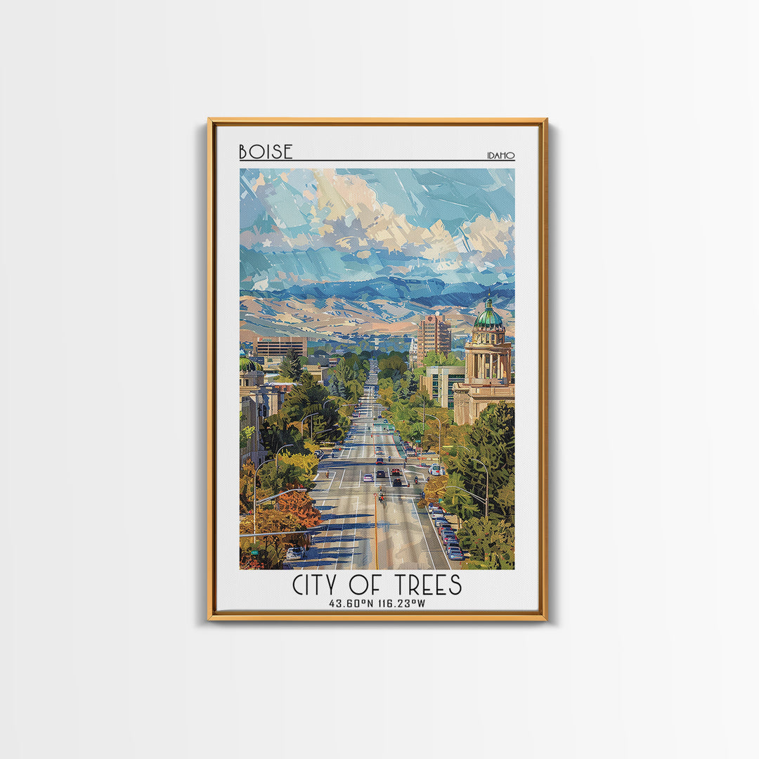 Boise Travel Poster, Canvas Print, Retro Wall Art, Travel Print, Gallery Wall Set, Art Print, Fine Art Print, Wall Art, Travel Decor