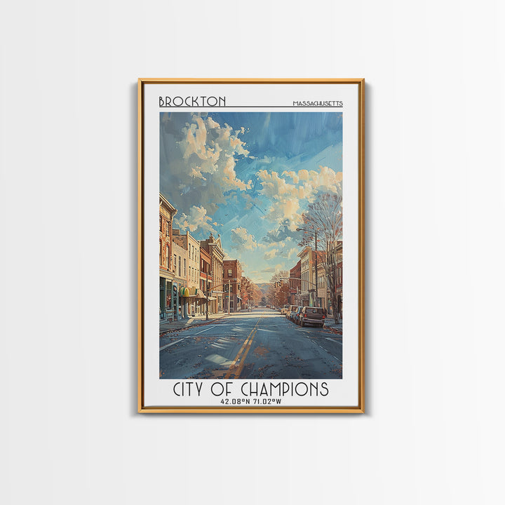 Brockton Travel Poster, Canvas Print, Poster Print, Travel Wall Art, Wanderlust Gift, Wall Art, Travel Posters, Mid Century Wall Art