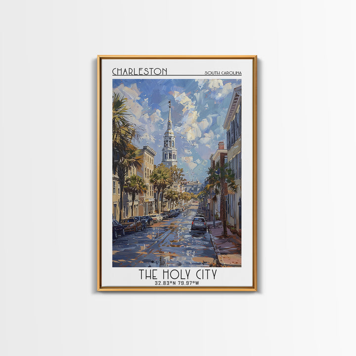 Charleston Travel Poster, Canvas Print, Travel Wall Art, City Wall Art, Living Room Wall Art, Gallery Wall Set, Vintage Travel Print