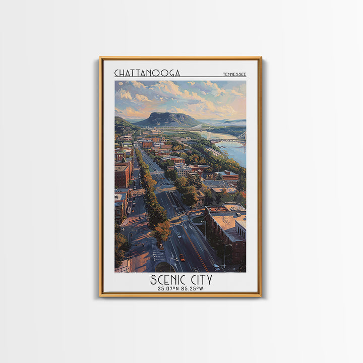 Chattanooga Travel Poster, Canvas Print, Poster Print, Travel Wall Art, Wall Art, Retro Wall Art, Wanderlust Gift, Minimalist Poster