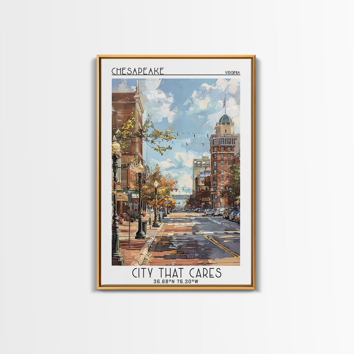 Chesapeake Travel Poster, Framed Canvas Print, Travel Art Print, Modern Wall Decor, Travel Posters, Home Office Decor, City Wall Art