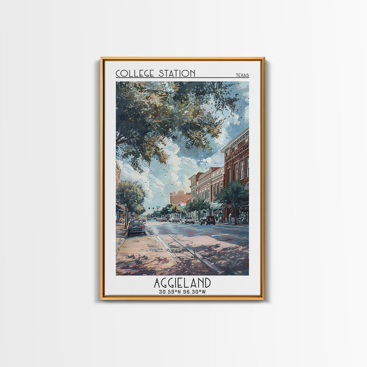 College Station Travel Poster, Canvas Print, Travel Wall Decor, Minimalist Poster, Retro Travel Poster, Poster Print, City Art Print