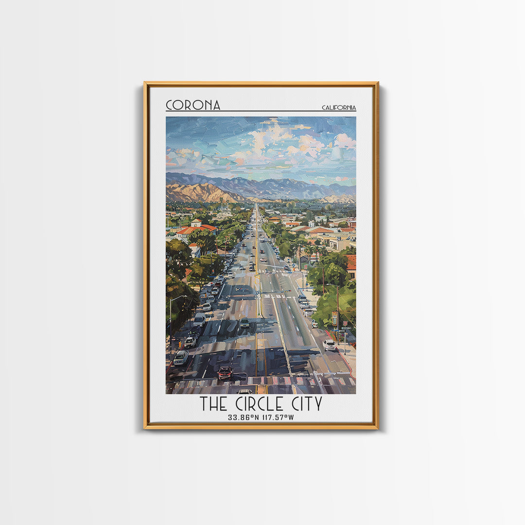 Corona Travel Poster, Canvas Print, Poster Print, Travel Wall Art, Travel Wall Decor, Home Decor, Retro Travel Poster, City Wall Art