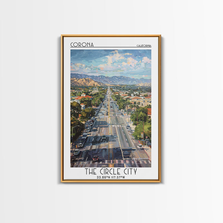 Corona Travel Poster, Canvas Print, Poster Print, Travel Wall Art, Travel Wall Decor, Home Decor, Retro Travel Poster, City Wall Art