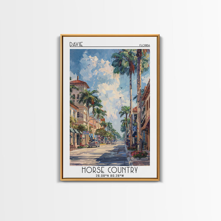 Davie Travel Poster, Canvas Print, Poster Print, Travel Wall Art, Travel Art Print, Living Room Wall Art, Home Decor, Retro Wall Art