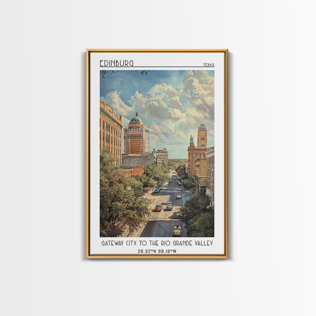 Edinburg Travel Poster, Framed Canvas Print, City Travel Poster, Travel Wall Art, Poster Print, Fine Art Print, Living Room Wall Art