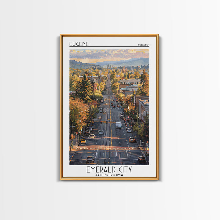 Eugene Travel Poster, Canvas Print, City Art Print, Travel Wall Art, Poster Print, City Travel Poster, Retro Travel Poster, Wall Art