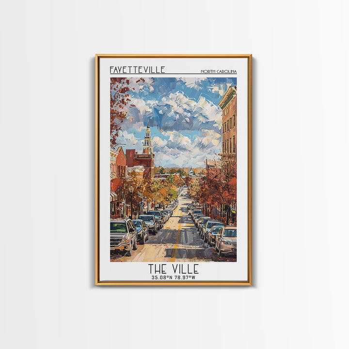 Fayetteville Travel Poster, Canvas Print, City Travel Poster, Travel Wall Art, Minimalist Poster, Vintage Travel, Vintage Travel Art