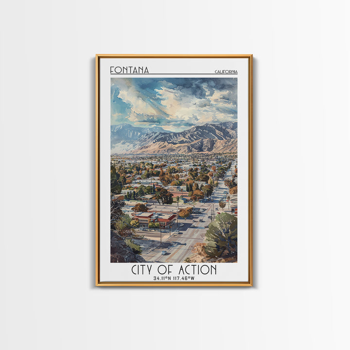 Fontana Travel Poster, Framed Canvas Print, City Art Print, Travel Wall Art, Art Print, Travel Art Print, Travel Decor, Poster Print