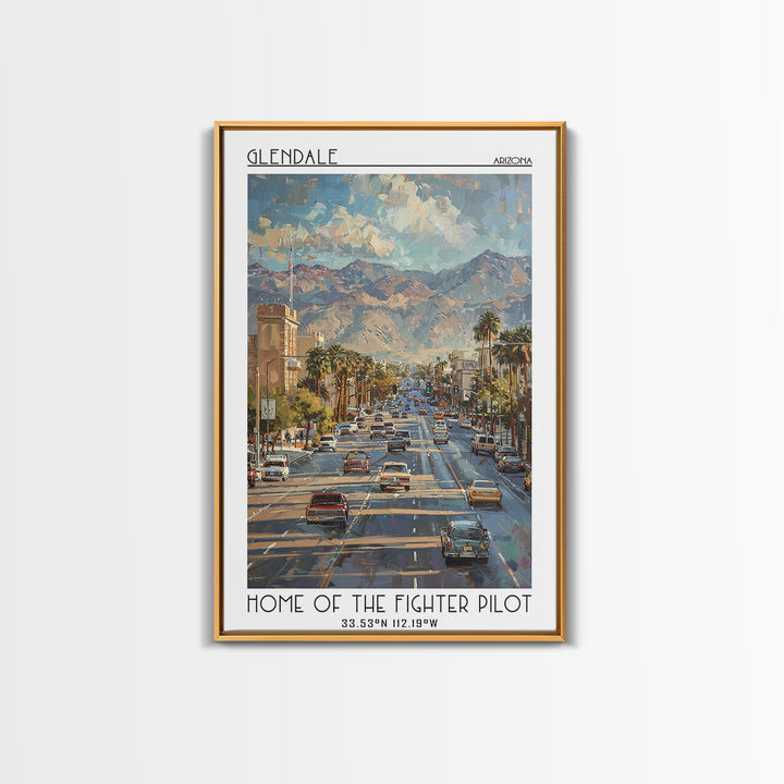 Glendale Travel Poster, Framed Canvas Print, Vintage Travel Print, City Wall Art, Wall Art, Art Print, Travel Wall Art, Poster Print