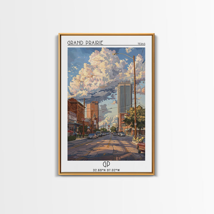 Grand Prairie Travel Poster, Canvas Print, Travel Wall Art, City Wall Art, Vintage Travel Print, Gallery Wall Set, Minimalist Poster