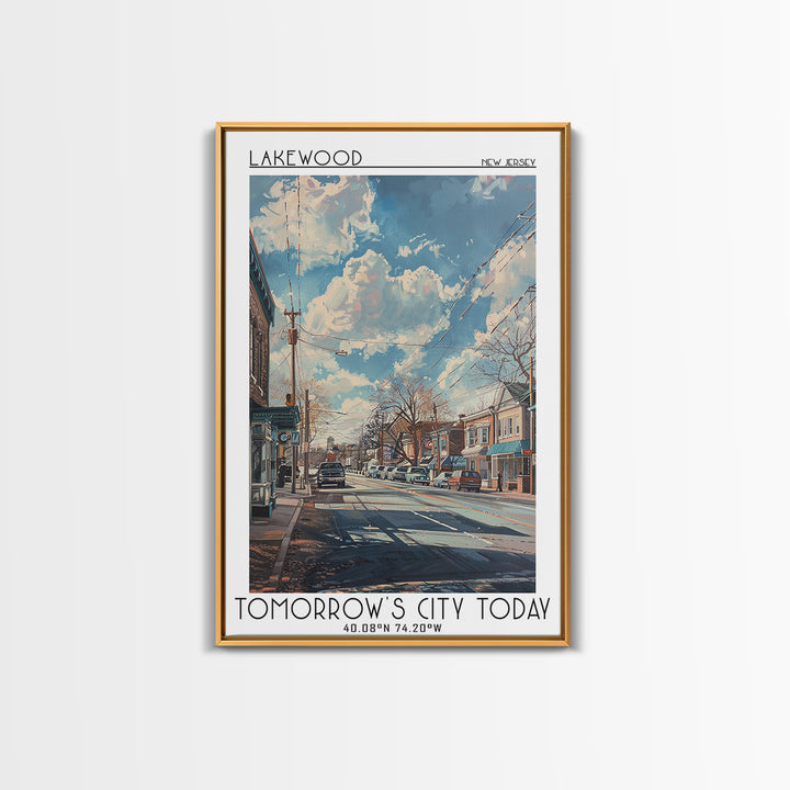 Lakewood New Jersey Travel Poster, Framed Canvas Print, Poster Print, Travel Wall Art, City Wall Art, Fine Art Print, City Art Print