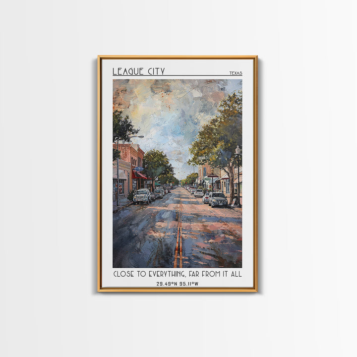 League City Texas Travel Poster, Canvas Print, Travel Wall Art, City Wall Art, Art Print, Wall Art, Travel Art Print, Fine Art Print