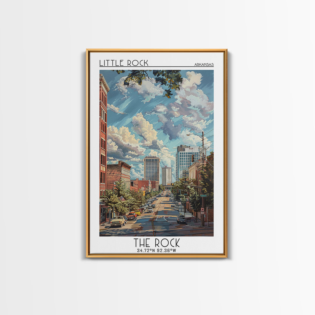 Little Rock Travel Poster, Canvas Print, Travel Wall Art, City Wall Art, Vintage Travel Art, Poster Art, Wall Art, City Illustration