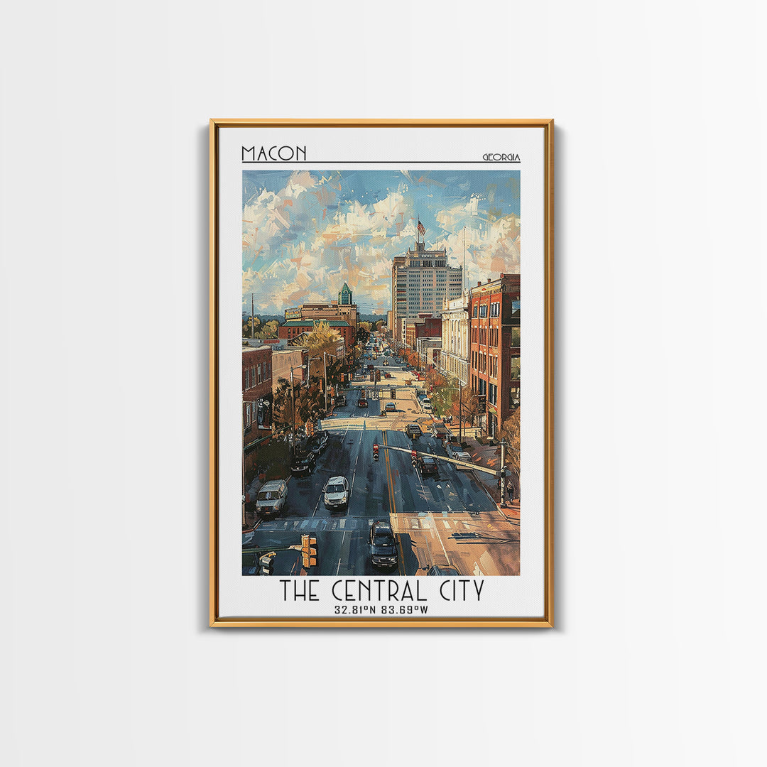 Macon Travel Poster, Canvas Print, Travel Wall Decor, Minimalist Poster, Modern Wall Decor, Wall Art, Retro Travel Print, Poster Art