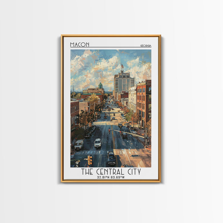 Macon Travel Poster, Canvas Print, Travel Wall Decor, Minimalist Poster, Modern Wall Decor, Wall Art, Retro Travel Print, Poster Art