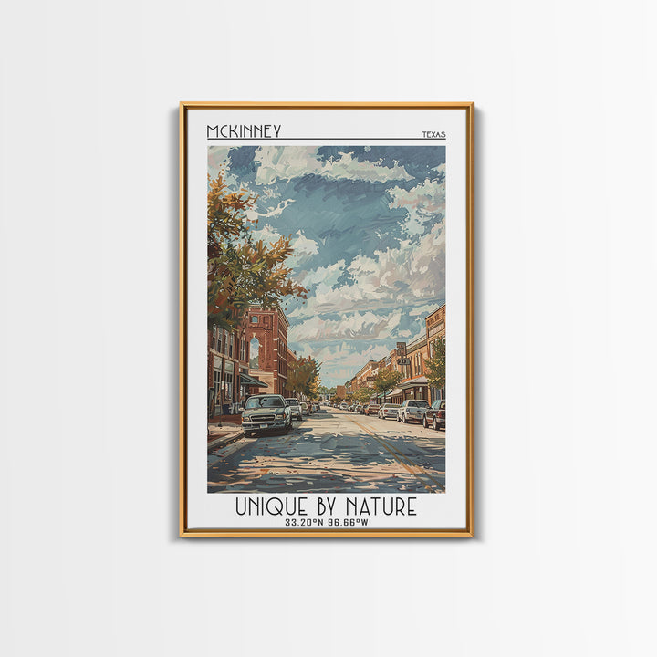 McKinney Travel Poster, Framed Canvas Print, City Travel Poster, Travel Wall Decor, City Wall Art, Travel Wall Art, Gallery Wall Set