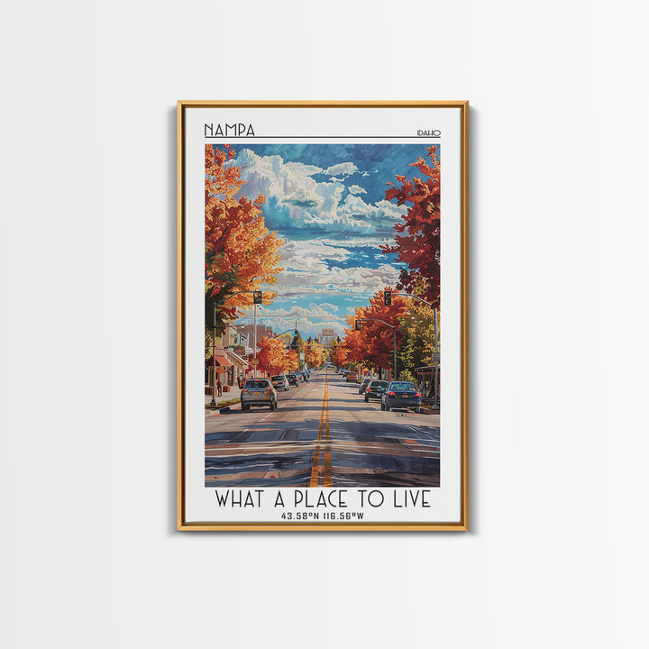 Nampa Travel Poster, Framed Canvas Print, City Travel Poster, Travel Wall Art, Fine Art Print, Retro Travel Print, Minimalist Poster