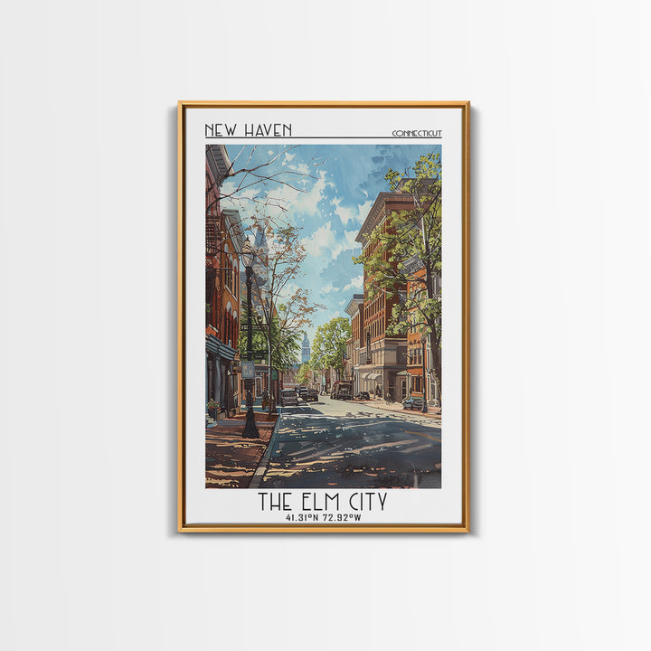 New Haven Travel Poster, Canvas Print, Retro Travel Poster, City Wall Art, Mid Century Wall Art, Travel Wall Art, Retro Travel Print