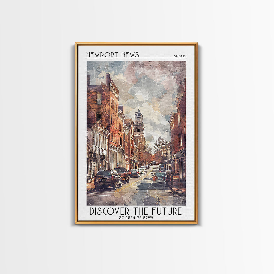 Newport News Travel Poster, Canvas Print, Travel Wall Art, City Wall Art, Vintage Travel, Vintage Travel Print, Living Room Wall Art