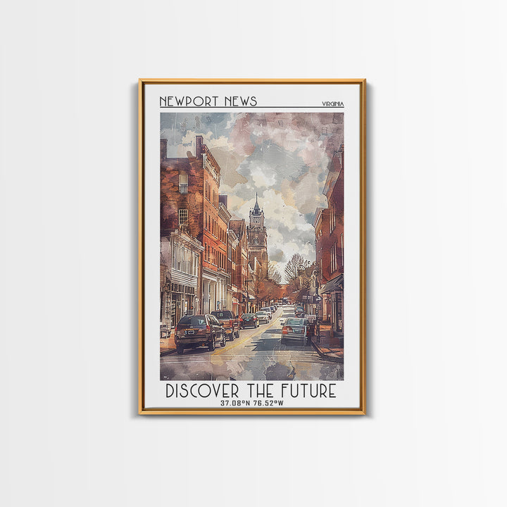 Newport News Travel Poster, Canvas Print, Travel Wall Art, City Wall Art, Vintage Travel, Vintage Travel Print, Living Room Wall Art