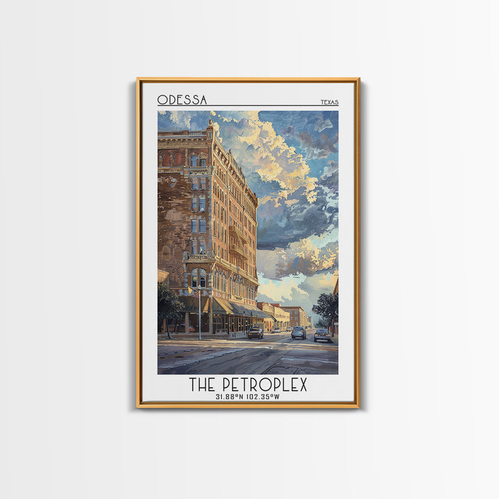 Odessa Travel Poster, Framed Canvas Print, Retro Travel Poster, City Wall Art, City Travel Poster, City Illustration, Retro Wall Art