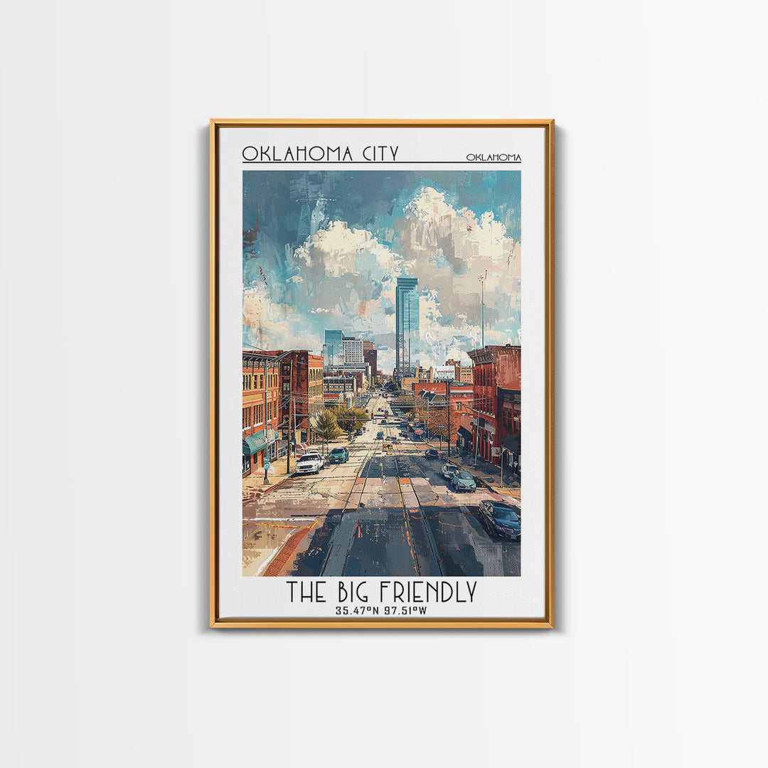 Oklahoma City Travel Poster, Canvas Print, Poster Print, Travel Wall Art, Art Print, Vintage Poster, Travel Art Print, City Wall Art