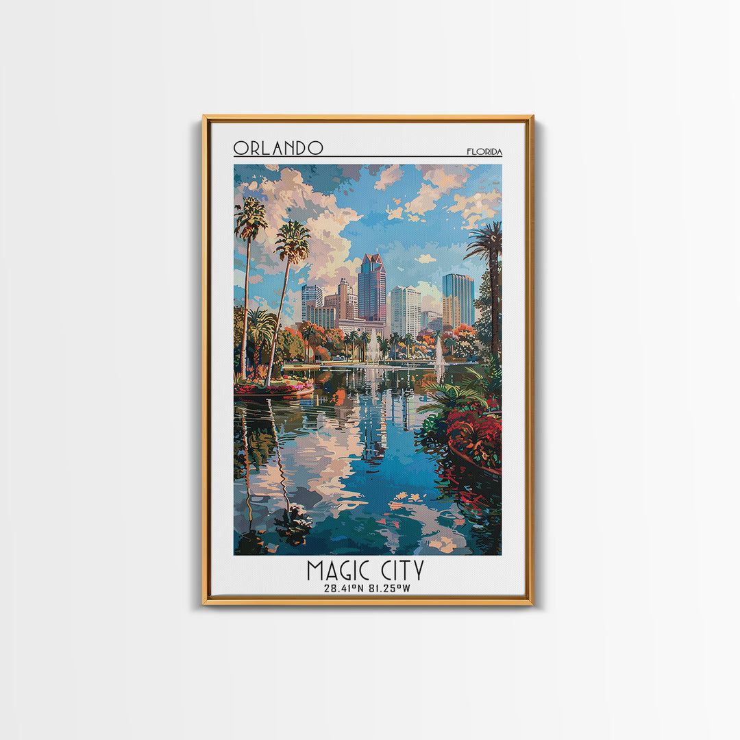 Orlando Travel Poster, Canvas Print, Travel Wall Art, City Wall Art, Modern Wall Decor, Art Print, City Travel Poster, Landscape Art