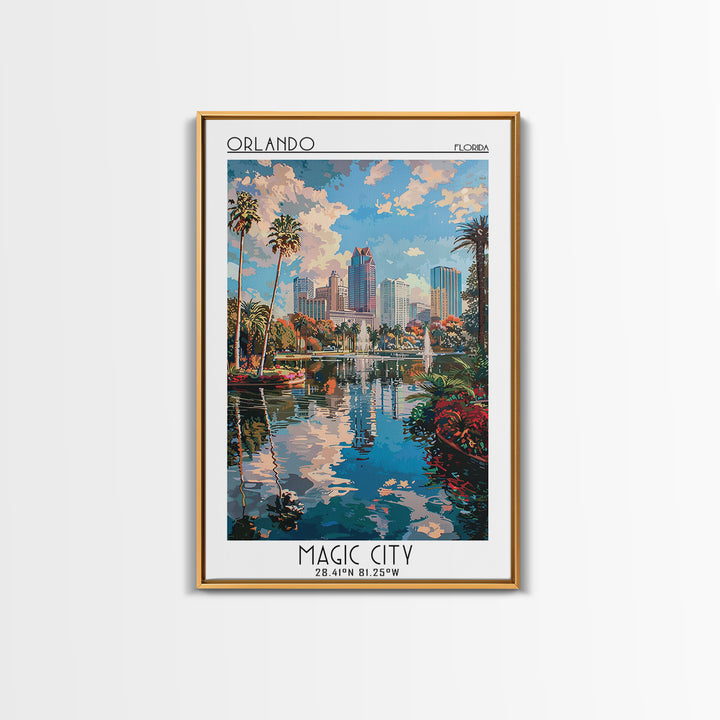 Orlando Travel Poster, Canvas Print, Travel Wall Art, City Wall Art, Modern Wall Decor, Art Print, City Travel Poster, Landscape Art