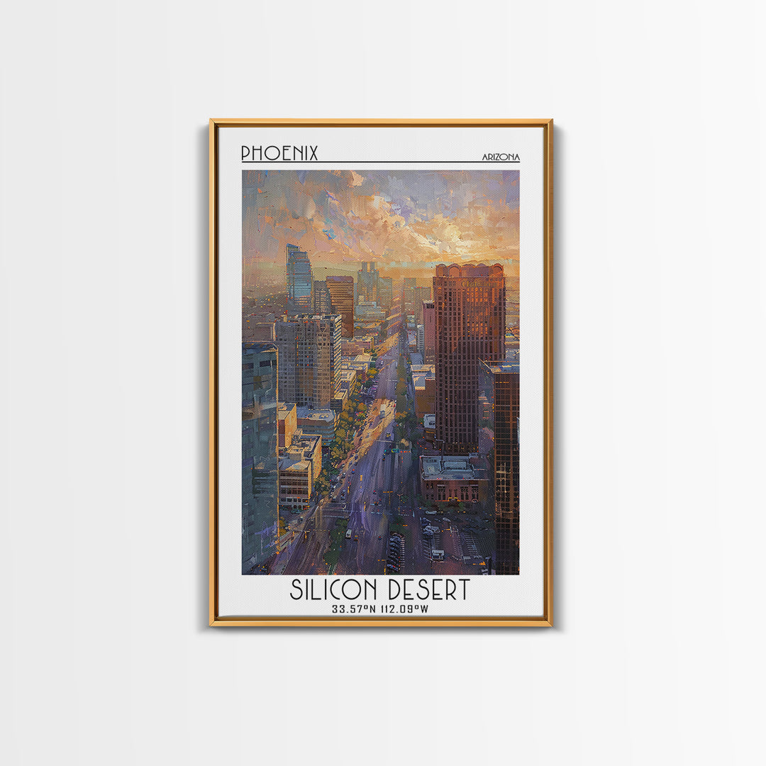 Phoenix Travel Poster, Canvas Print, Travel Prints, Landscape Art, Retro Travel Print, Travel Print, City Wall Art, Travel Art Print