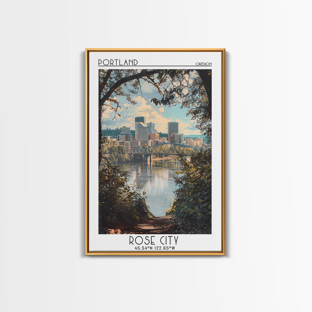Portland Travel Poster, Canvas Print, Travel Art Print, Modern Wall Decor, Travel Decor, Art Print, Travel Prints, Minimalist Poster