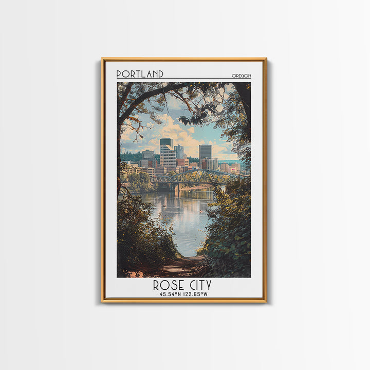 Portland Travel Poster, Canvas Print, Travel Art Print, Modern Wall Decor, Travel Decor, Art Print, Travel Prints, Minimalist Poster