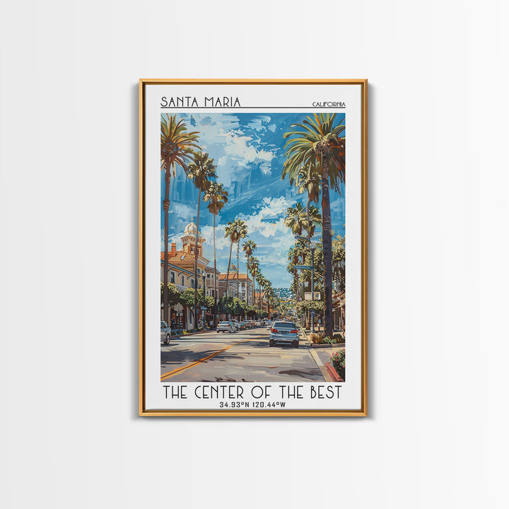 Santa Maria Travel Poster, Framed Canvas Print, City Travel Poster, Travel Wall Decor, Minimalist Poster, Poster Print, Travel Print