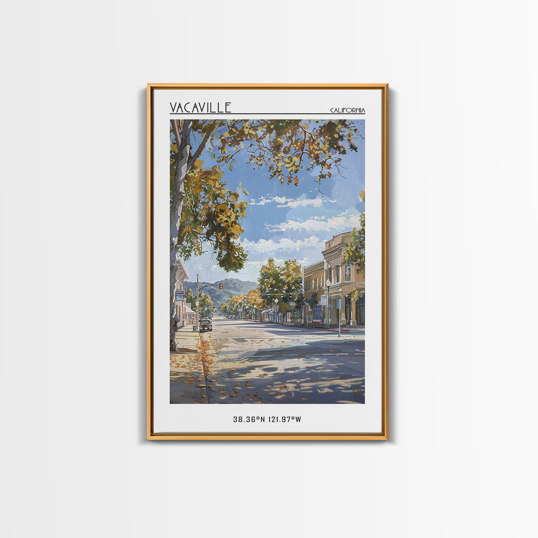 Vacaville Travel Poster, Canvas Print, Travel Wall Art, City Wall Art, Living Room Wall Art, Wall Art, Home Decor, City Illustration